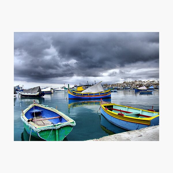 Marsaxlokk after rain Photographic Print