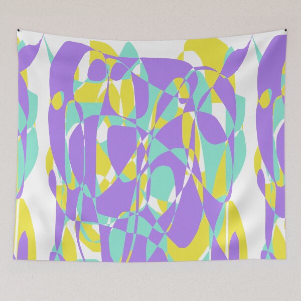 Item preview, yellow, purple, and teal abstract design  designed and sold by ella1001.