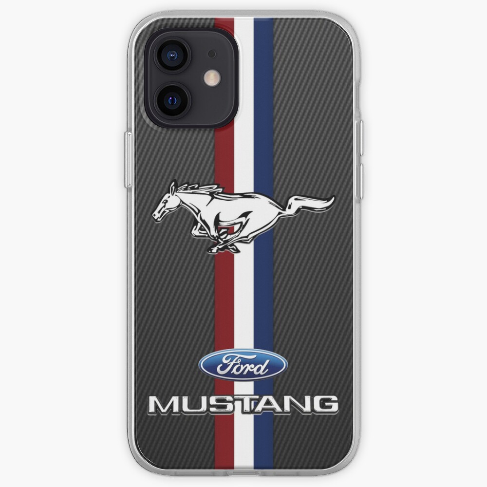 ford mustang Black carbon iPhone Case & Cover