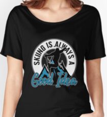 Skiing Skier Winter Sport Winter Mountains Women's Relaxed Fit T-Shirt
