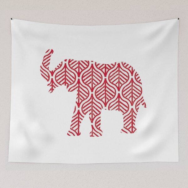 Item preview, Red Leaf Pattern Elephant designed and sold by samr0013.