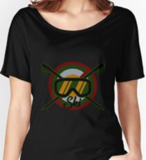 Skier skiing Ski goggles Ski poles Women's Relaxed Fit T-Shirt