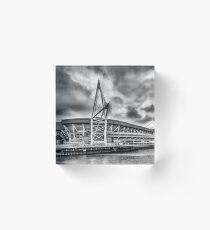 Principality Stadium North View Monochrome Acrylic Block