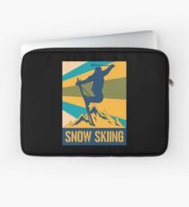 Skier Skiing Retro Winter Sports Mountains Sports Laptop Sleeve