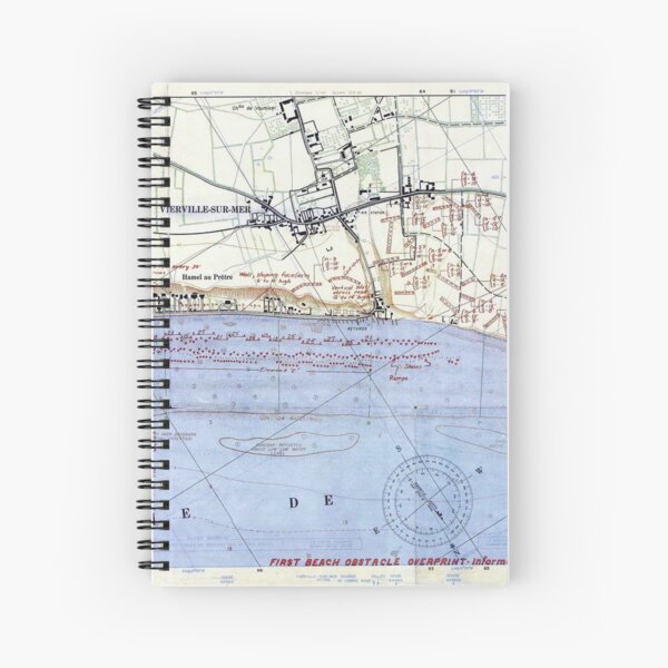 Vintage Map of The Omaha Beach Landings (1944) Spiral Notebook