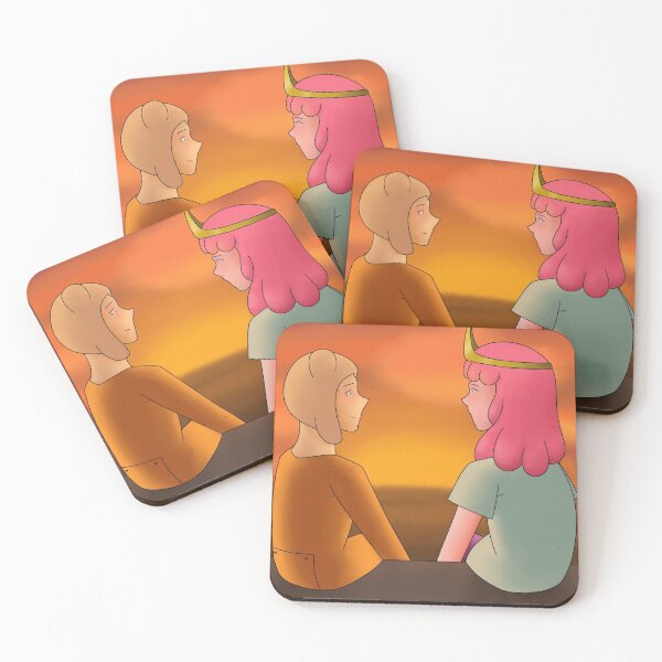 Item preview, Finn & Bubblegum at sunset designed and sold by bambi-drawings.
