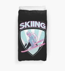 Skier Winter Sport Winter Sport Ski Skiing Retro Duvet Cover