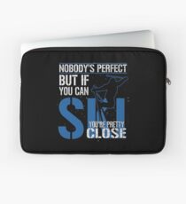 Skiing skier winter sports Winter retro sport mountains Laptop Sleeve