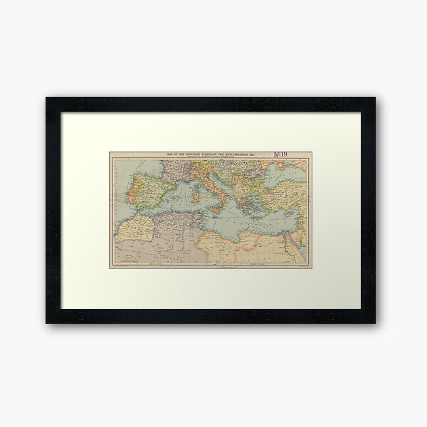 Item preview, Vintage Map of The Mediterranean Sea (1912) designed and sold by BravuraMedia.