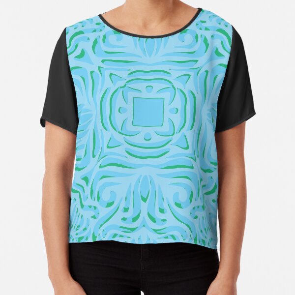 Sea Breeze Swirly Mandala Chiffon Top