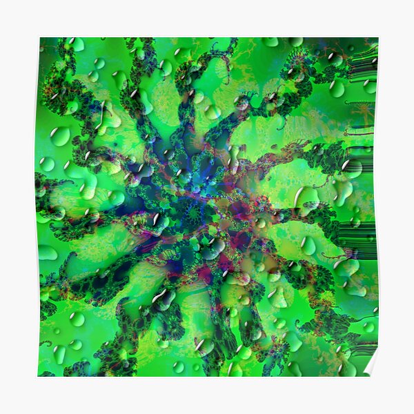 Fraktal Meadow Rain Poster
