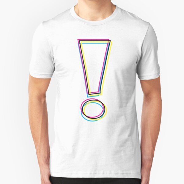 CMYK Graphic Exclamation Point Outlines Slim Fit T-Shirt