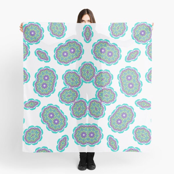 Fall Into Winter Aqua Deep Circle Spinner GreenBeeMee Offering Scarf