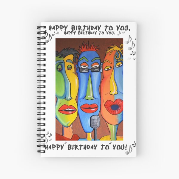 Happy Birthday Card by Talking Heads Spiral Notebook