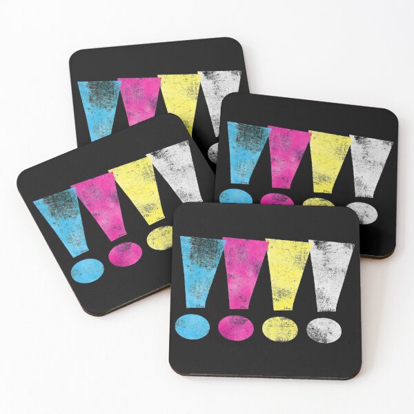 Item preview, Distressed CMYK(W) Graphic Exclamation Points designed and sold by wheedesign.