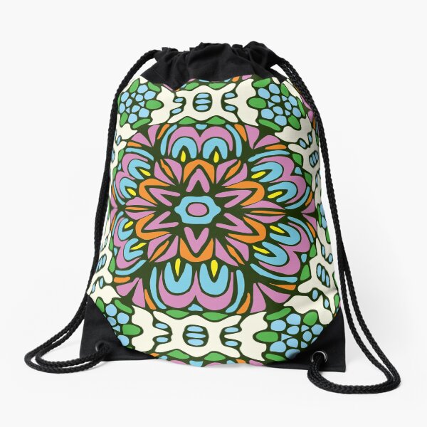 Ice Queen Retro Flower Drawstring Bag