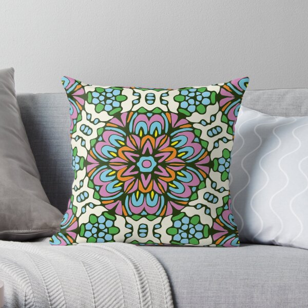 Ice Queen Retro Flower Throw Pillow