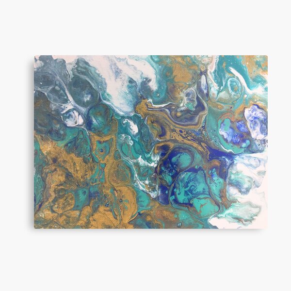 Acrylic Pour Art Metal Print