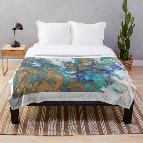 Acrylic Pour Art Throw Blanket