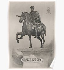 Vintage Marcus Aurelius Statue Illustration (1889) Poster