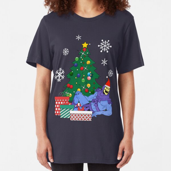Skeletor Around The Christmas Tree Slim Fit T-Shirt