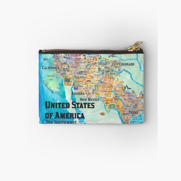Item preview, USA Southwest States Travel Poster Illustrated Art Map designed and sold by artshop77.