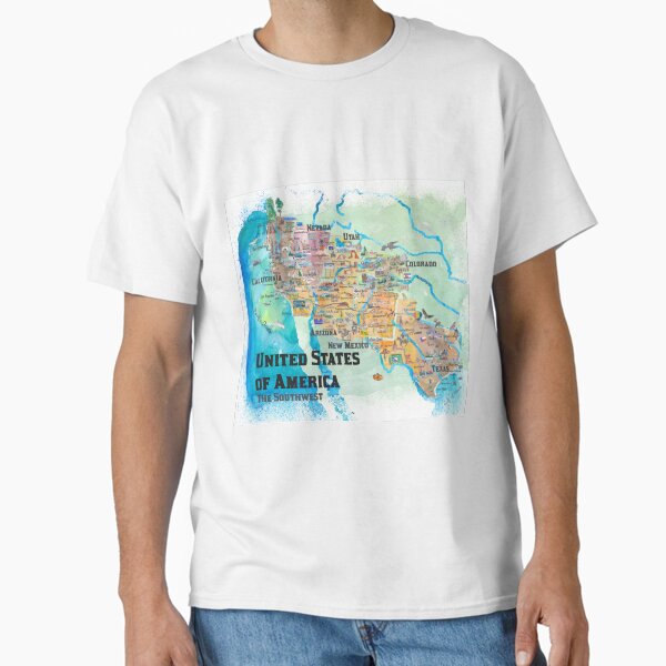 Item preview, USA Southwest States Travel Poster Illustrated Art Map designed and sold by artshop77.