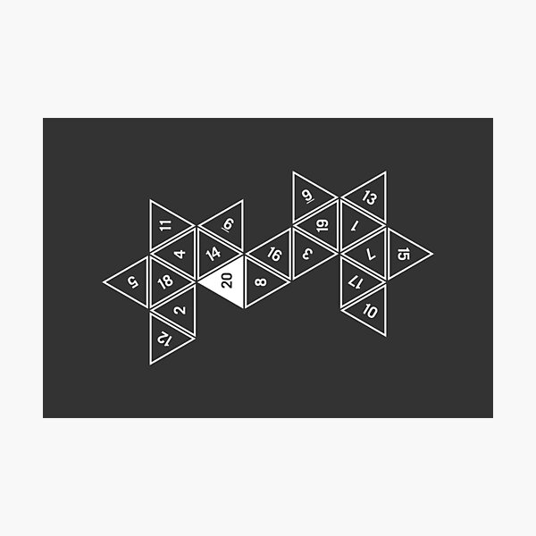 Item preview, Unrolled D20 designed and sold by clarkstpress.