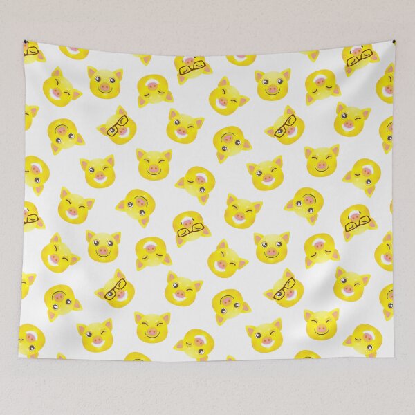 Item preview, Yellow Smiley Pigs designed and sold by Anna Pogulyaeva.