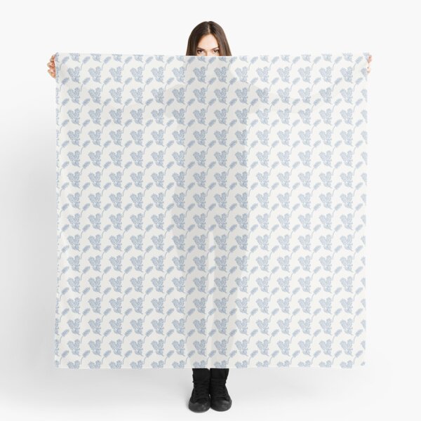 Sweet blue and white chintz like bottlebrush pattern Scarf