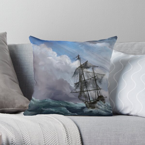 Ghost Ship Throw Pillow