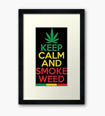 Keep Calm And Smoke Weed Framed Print