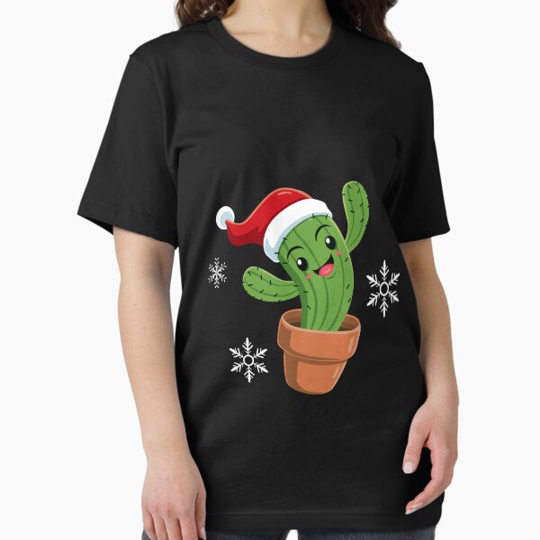 Happy Cactus Wearing Santa Hat Essential T-Shirt