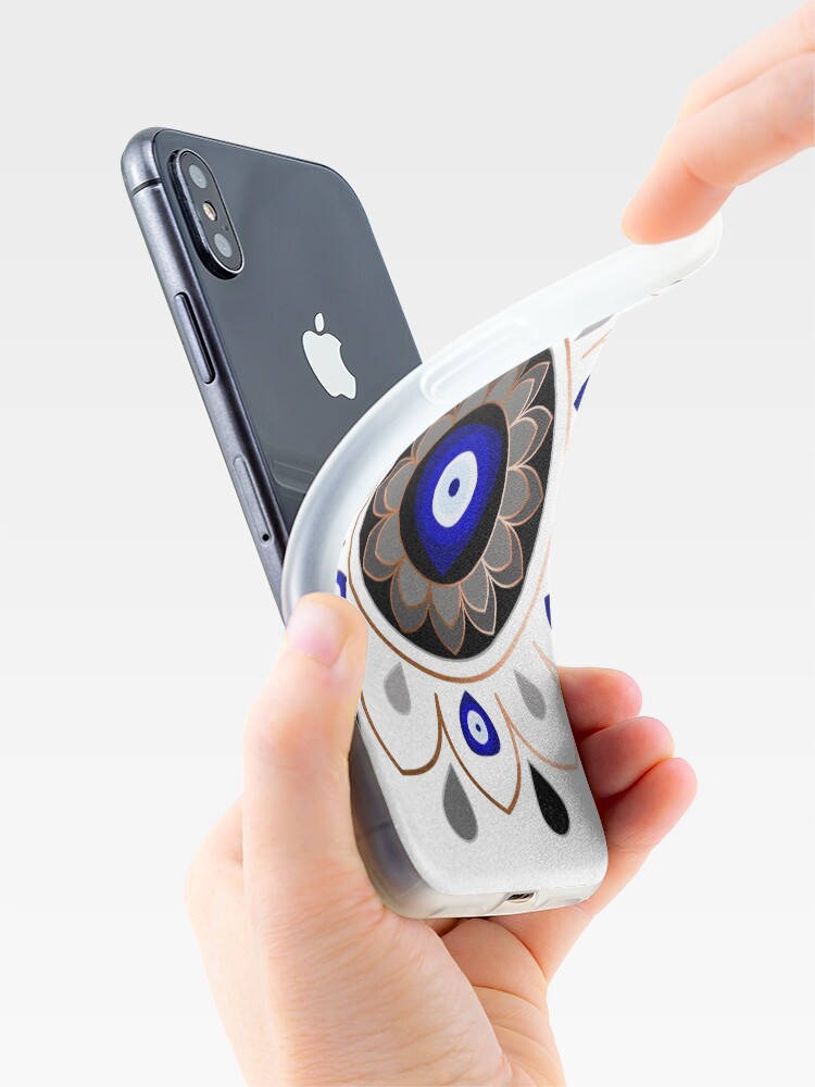 Alternate view of Copper Evil Eye Mandala iPhone Case & Cover