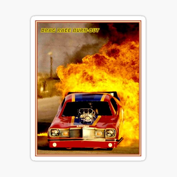 Item preview, DRAG RACE BURN-OUT : Vintage Funny Car Advertising Print designed and sold by posterbobs.