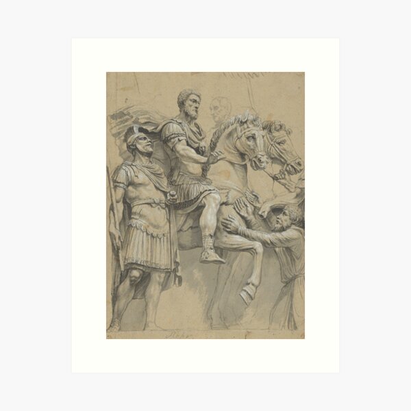 Item preview, Vintage Marcus Aurelius on Horseback Illustration designed and sold by BravuraMedia.