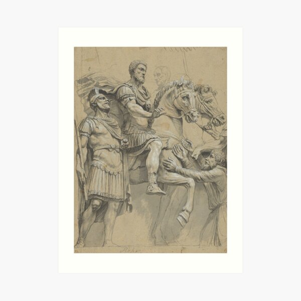 Vintage Marcus Aurelius on Horseback Illustration Art Print