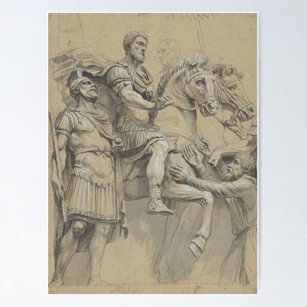 Item preview, Vintage Marcus Aurelius on Horseback Illustration designed and sold by BravuraMedia.
