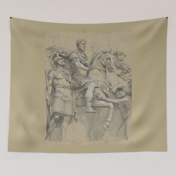 Artikelvorschau, Vintage Marcus Aurelius auf dem Pferderücken Illustration entworfen und verkauft von BravuraMedia.