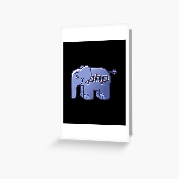 PHP ElePHPant Logo (Black background) Greeting Card