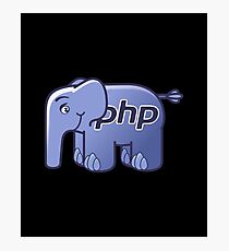 PHP ElePHPant Logo (Black background) Photographic Print