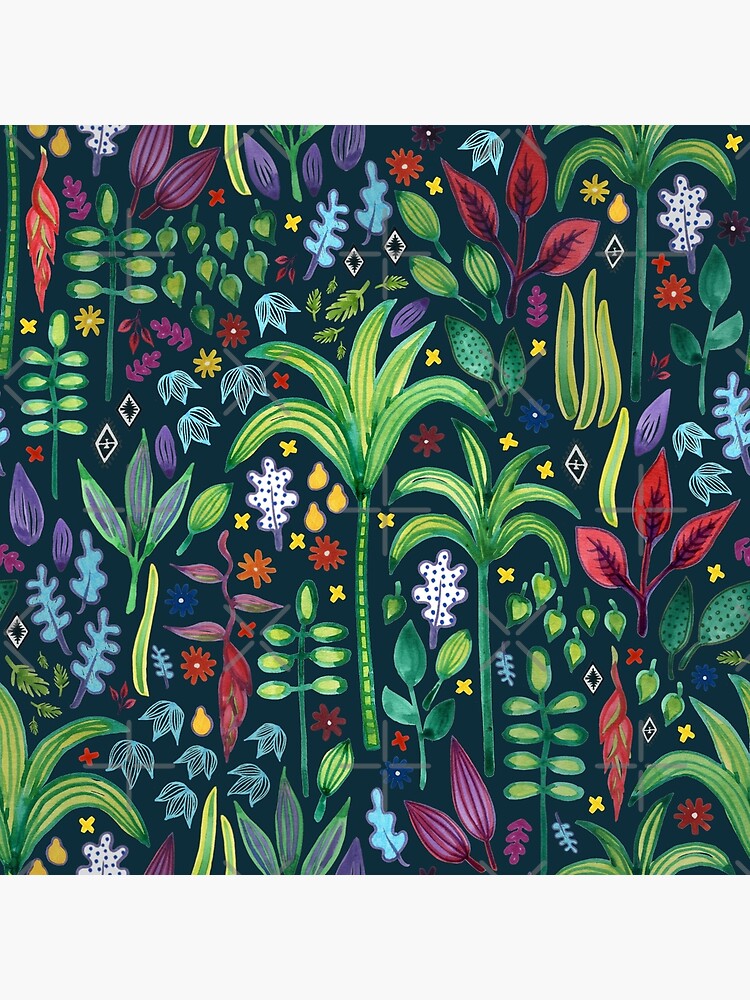 Jungle Flora - watercolour pattern by Cecca Designs by Cecca-Designs