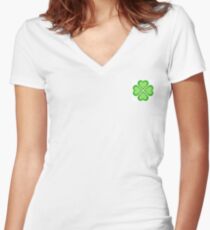 Four Leaf Clover Women's Fitted V-Neck T-Shirt