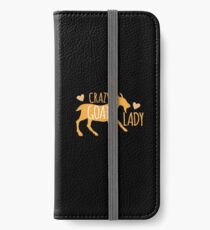 Verrückte Ziege Dame iPhone Flip-Case/Hülle/Klebefolie