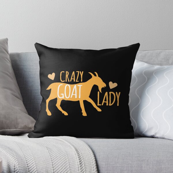 Crazy GOAT lady Throw Pillow