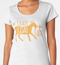 Crazy GOAT lady Women's Premium T-Shirt