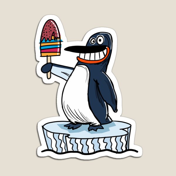 Cute Penguin Funny Cartoon Ice Cream for Kids Magnet