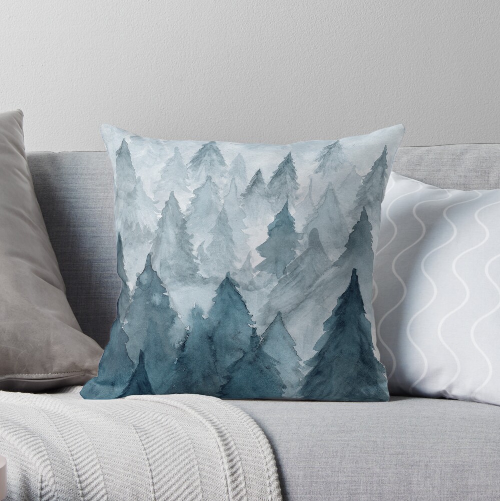 Clear Winter Throw Pillow