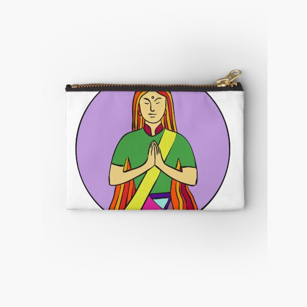 Item preview, Indian Woman Hands Together Namaste Mono Line designed and sold by patrimonio.