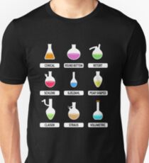 Science Teacher. Pro Science. Chemistry Teacher. Science Gift. Educational Lab Glassware. Chemistry Flasks. Infographic. Science Nerd. Laboratory. Chemist. Unisex T-Shirt